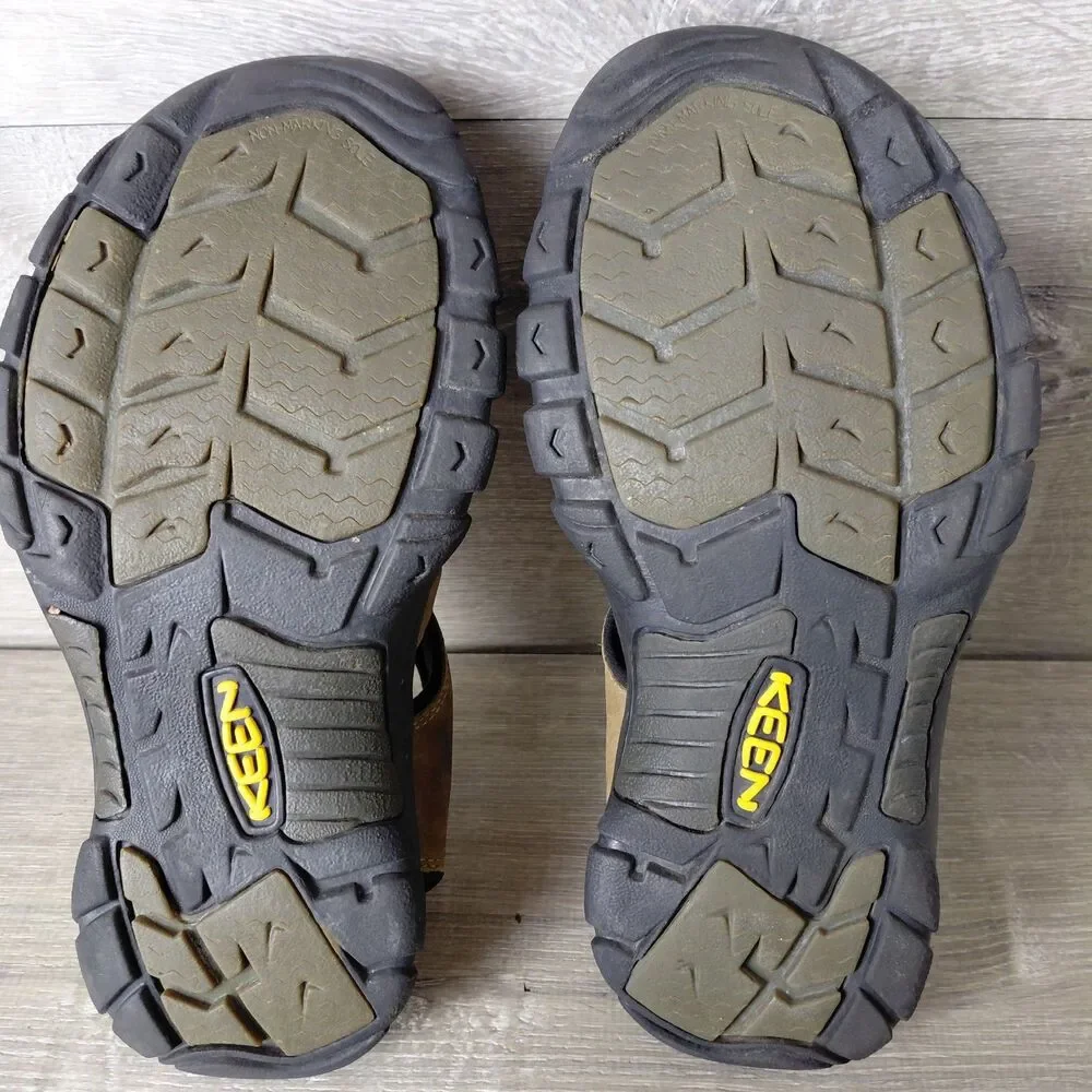 KEEN Newport H2 Sandals Mens 8 Brown Leather Waterproof Hiking Fisherman Shoes